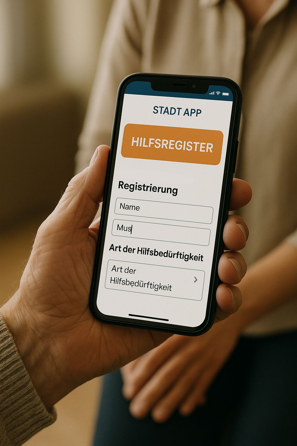 Hilfsregister in der Stadt-App