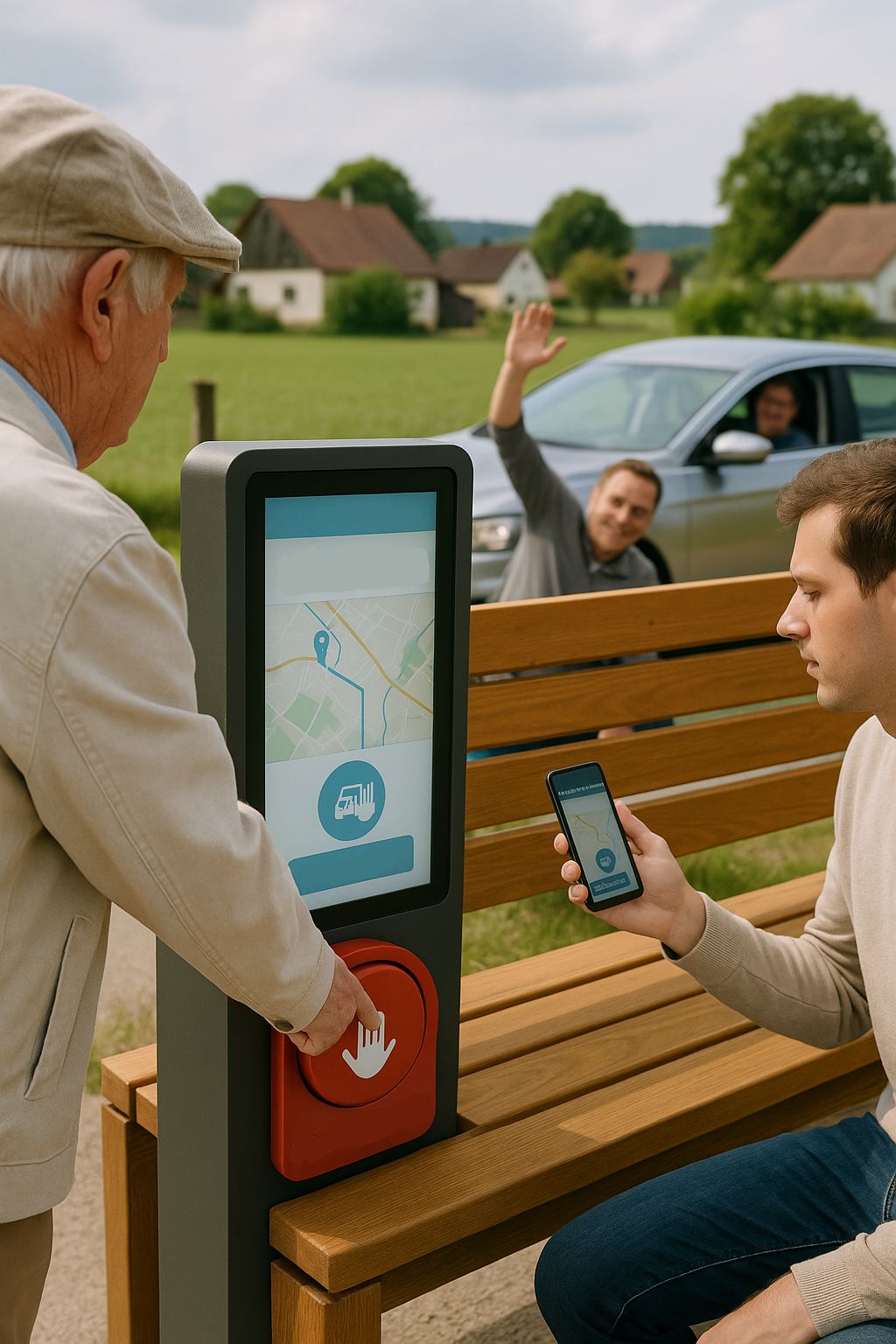 Digitale Mitfahrbänke